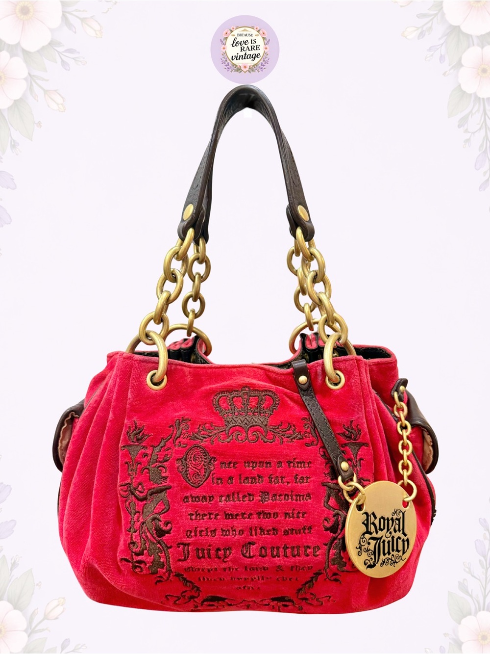 Juicy Couture Hot Pink Velour Fairytale Fluffy Shoulder Bag - Picture 1 of 12